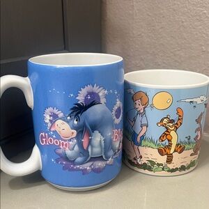 ⭐️ RARE ⭐️ 80’s Winnie the Pooh Mug (Yellow Balloon Version) and Y2K Eeyore Mug